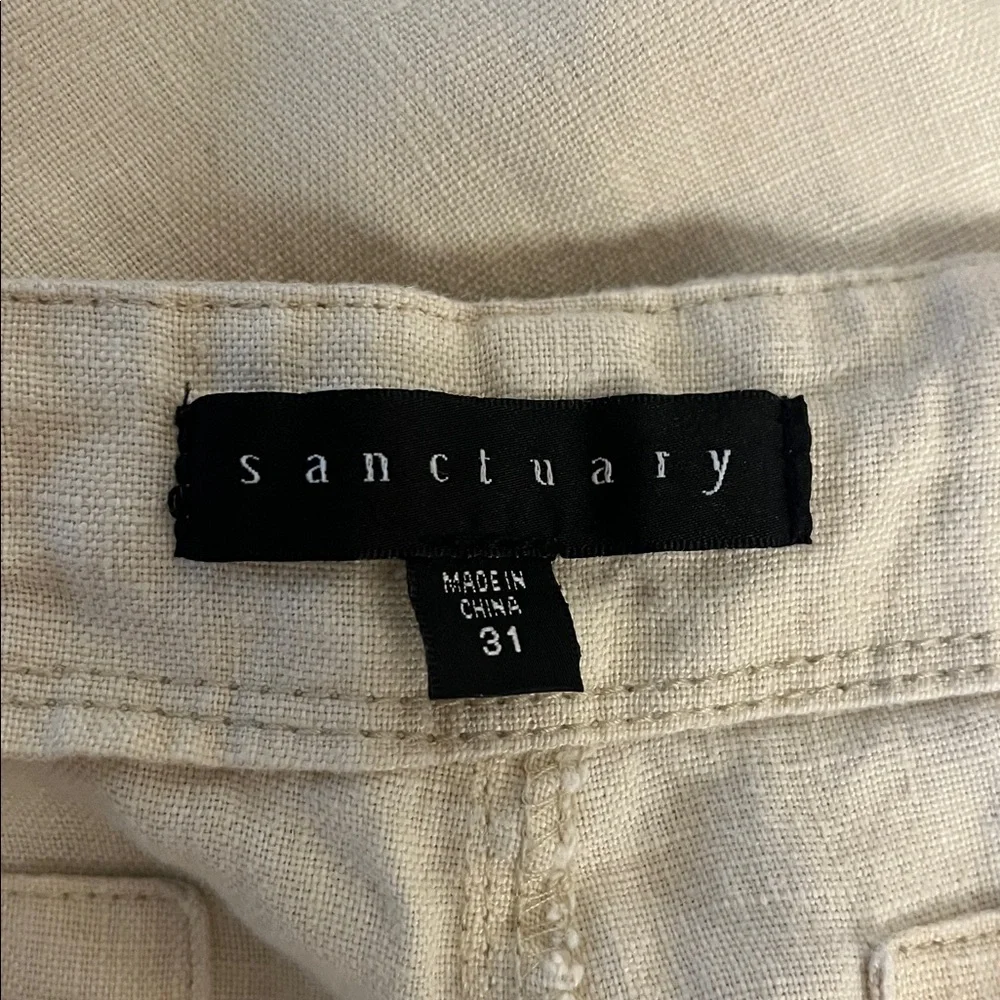 Sanctuary Tan Linen‎ Tie Waist Pants Size 31